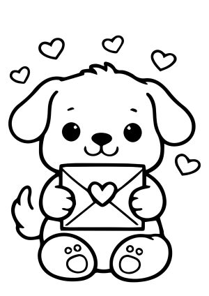 Darmowe proste kolorowanki dla dzieci – Walentynki |  A4 do druku