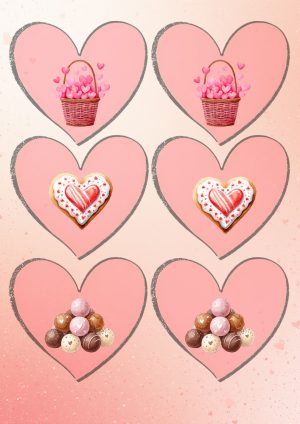 Gra memory – Walentynki | Darmowa gra dla dzieci do druku – 15 par (30 kart)