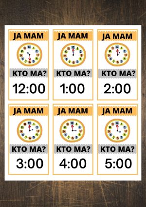 Ja mam, kto ma? – zegar | godziny | gra edukacyjna PDF