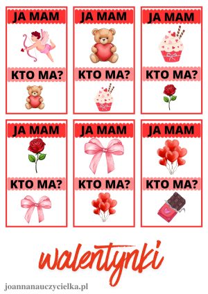 Ja mam, kto ma? – Walentynki | Gra dla dzieci – 24 karty do przedszkola i szkoły