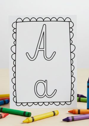 Litery pisane szkolne kolorowanki do druku | PDF za darmo