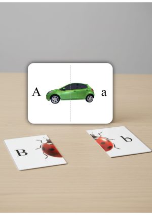 Litery – puzzle | Nauka głosek i liter | Karty literowo-obrazkowe | PDF do druku