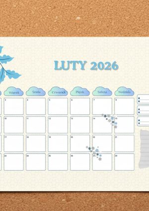Kalendarz na LUTY 2026 – nauczyciel