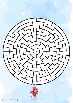 Labirynty dla dzieci PDF – ćwiczenia grafomotoryczne ZIMA