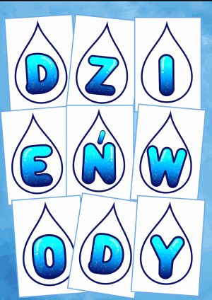 Napis Dzień Wody PDF – darmowy napis do druku (A4)