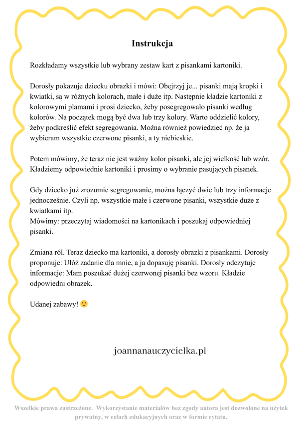 Karty logiczne do klasyfikacji – pisanki (PDF do druku) – 36 kart