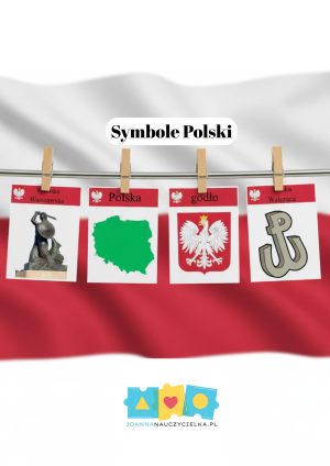 Symbole Polski do druku PDF – zestaw edukacyjny dla dzieci (A4 + karty + kotyliony + godło)