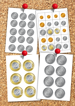 Polskie monety i banknoty do druku PDF