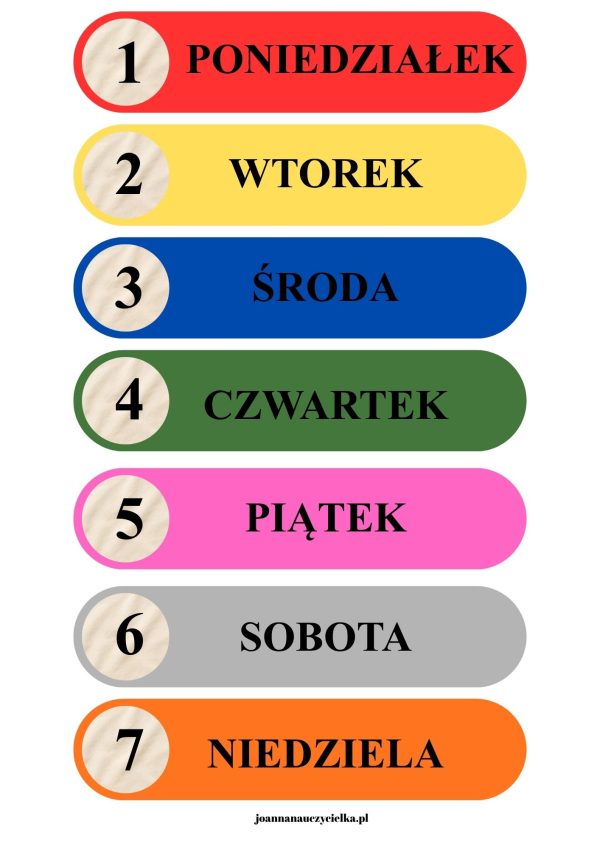Kalendarz do sali przedszkolnej pdf do druku