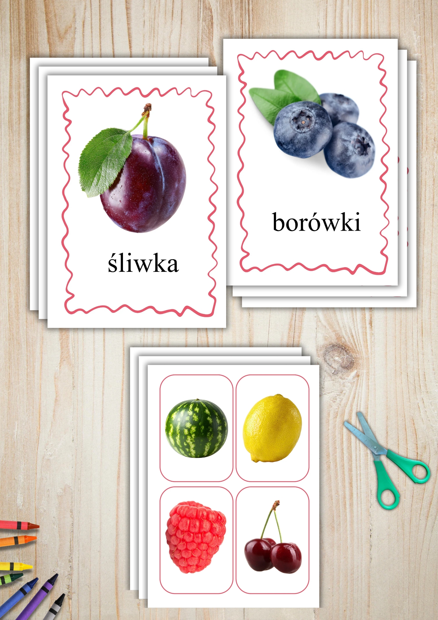 Obrazki z owocami do druku